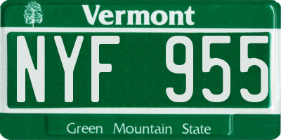 VT license plate NYF955