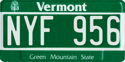 VT license plate NYF956