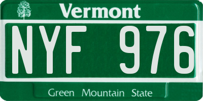 VT license plate NYF976