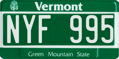 VT license plate NYF995