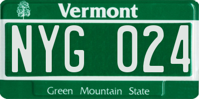 VT license plate NYG024