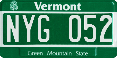 VT license plate NYG052