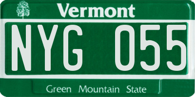 VT license plate NYG055
