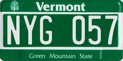 VT license plate NYG057