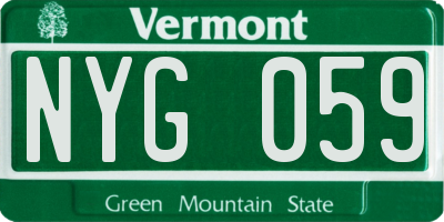 VT license plate NYG059
