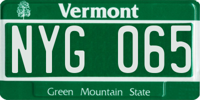 VT license plate NYG065