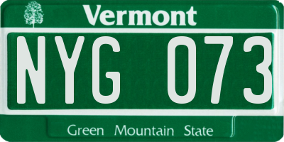VT license plate NYG073