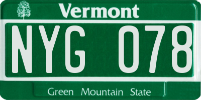 VT license plate NYG078