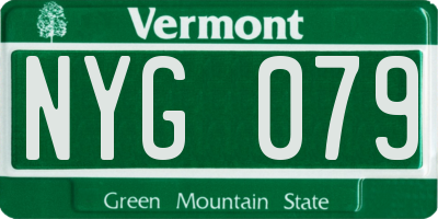VT license plate NYG079