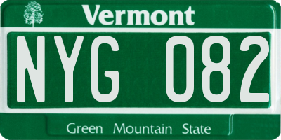 VT license plate NYG082