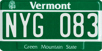 VT license plate NYG083