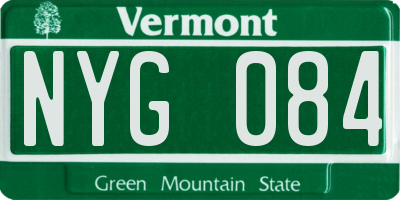 VT license plate NYG084