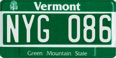 VT license plate NYG086