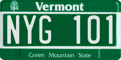 VT license plate NYG101