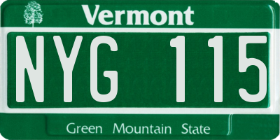 VT license plate NYG115