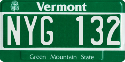 VT license plate NYG132