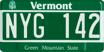 VT license plate NYG142