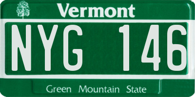 VT license plate NYG146