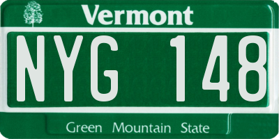 VT license plate NYG148