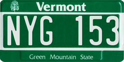 VT license plate NYG153