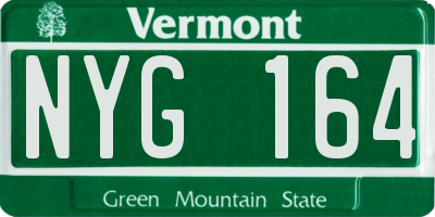 VT license plate NYG164