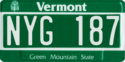 VT license plate NYG187