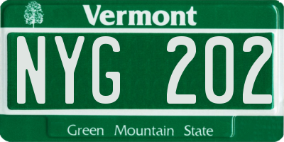VT license plate NYG202