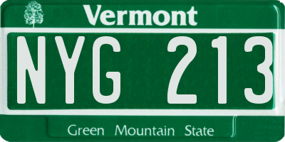 VT license plate NYG213