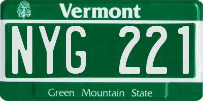VT license plate NYG221