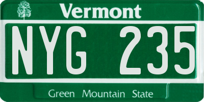VT license plate NYG235