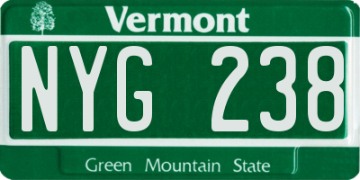 VT license plate NYG238