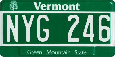 VT license plate NYG246