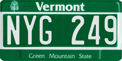 VT license plate NYG249