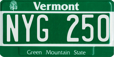 VT license plate NYG250