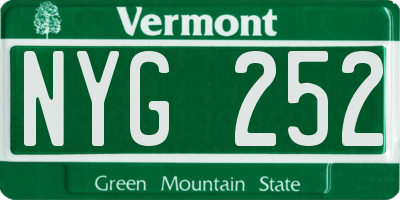 VT license plate NYG252