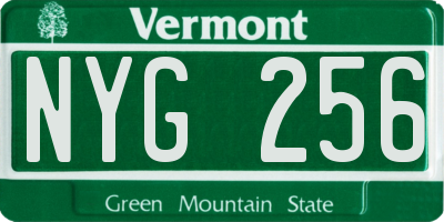 VT license plate NYG256