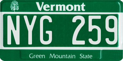 VT license plate NYG259