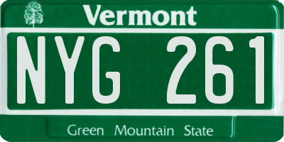 VT license plate NYG261