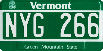 VT license plate NYG266