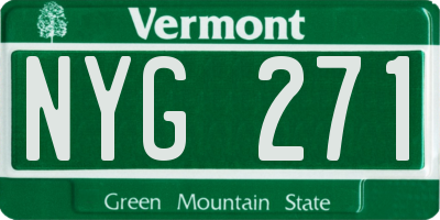 VT license plate NYG271