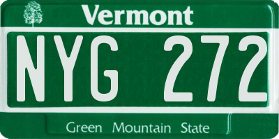 VT license plate NYG272