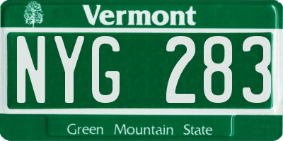 VT license plate NYG283