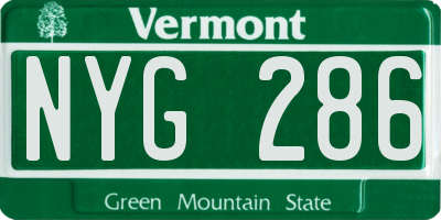 VT license plate NYG286