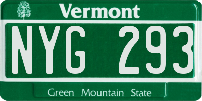 VT license plate NYG293