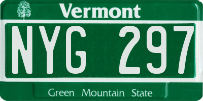 VT license plate NYG297