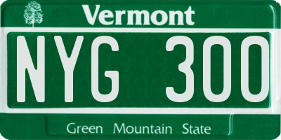 VT license plate NYG300