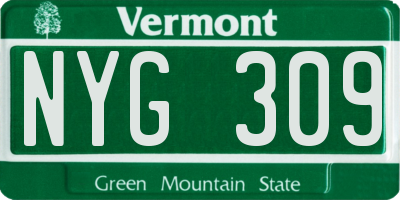 VT license plate NYG309
