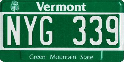 VT license plate NYG339