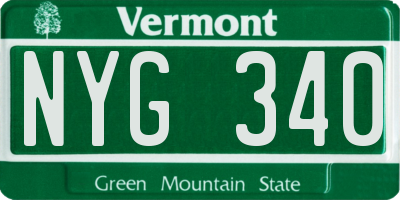 VT license plate NYG340