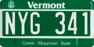 VT license plate NYG341